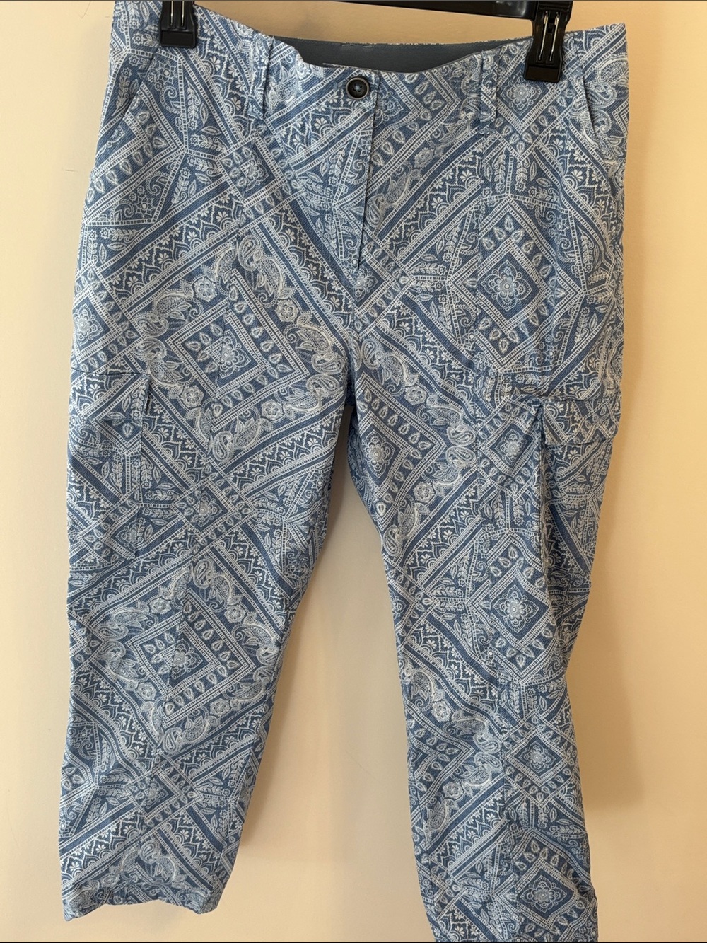 Chico's Blue Printed Cropped Pants